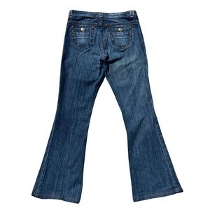 Marciano Guess Flare Jeans Dark Y2K Embellished Stretch Denim